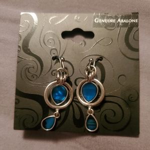 Blue teardrop silver earrings